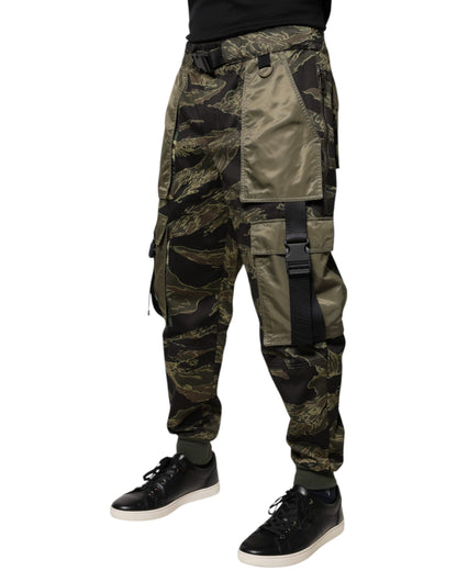 Dolce &amp; Gabbana Grüne Cargo-Jogginghose aus Baumwolle