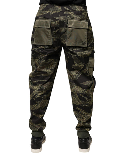 Dolce &amp; Gabbana Grüne Cargo-Jogginghose aus Baumwolle