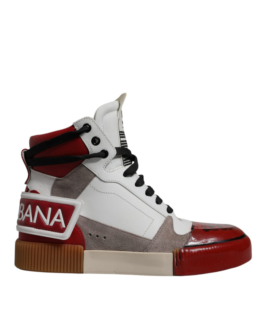 Dolce & Gabbana Mehrfarbige High-Top-Sneakers aus Leder