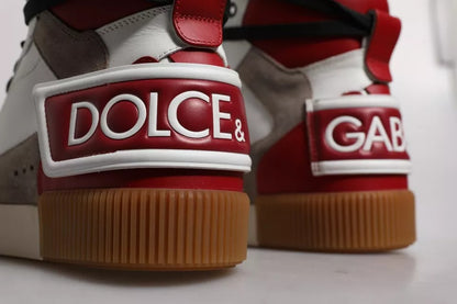 Dolce &amp; Gabbana Mehrfarbige High-Top-Sneakers aus Leder
