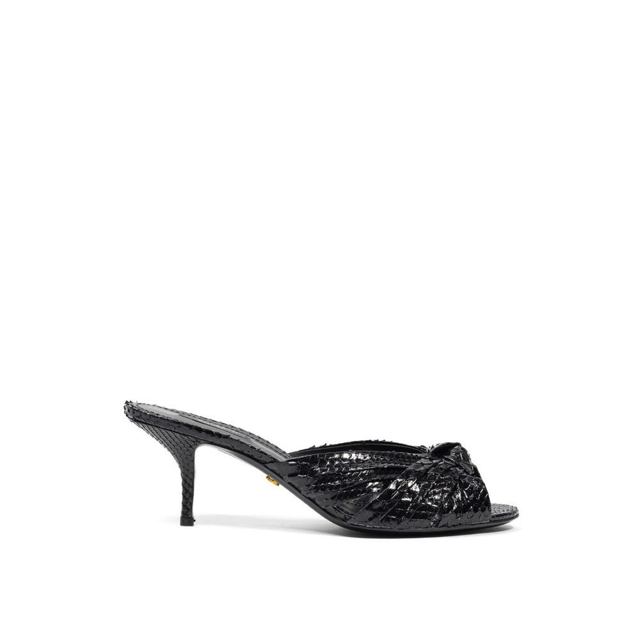 Dolce & Gabbana – Schwarze Sandale aus Schlangenhaut