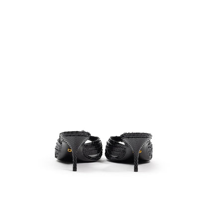 Dolce &amp; Gabbana – Schwarze Sandale aus Schlangenhaut