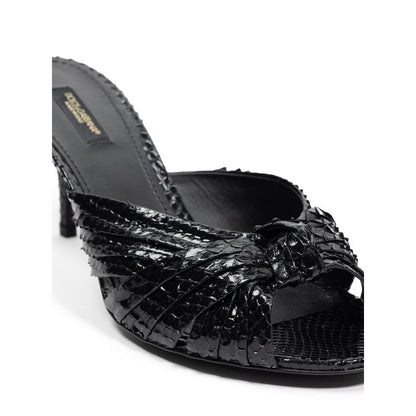 Dolce &amp; Gabbana – Schwarze Sandale aus Schlangenhaut