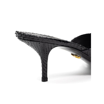 Dolce &amp; Gabbana – Schwarze Sandale aus Schlangenhaut