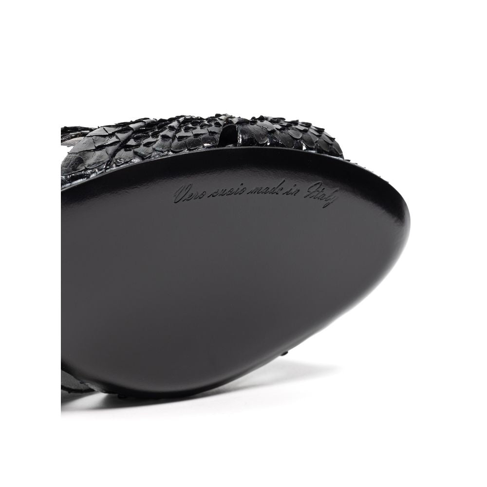 Dolce &amp; Gabbana – Schwarze Sandale aus Schlangenhaut