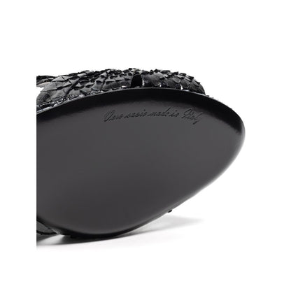 Dolce &amp; Gabbana – Schwarze Sandale aus Schlangenhaut