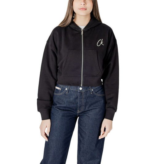 Calvin Klein Jeans – Schwarzer Kapuzenpullover aus Baumwolle