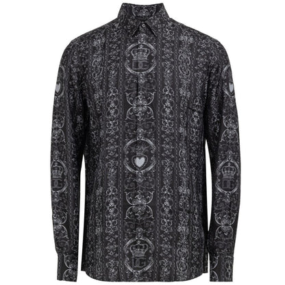 Graues Seidenhemd von Dolce &amp; Gabbana