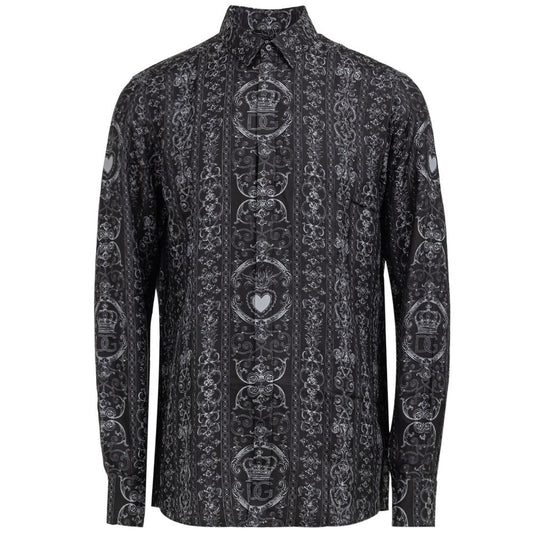 Graues Seidenhemd von Dolce &amp; Gabbana