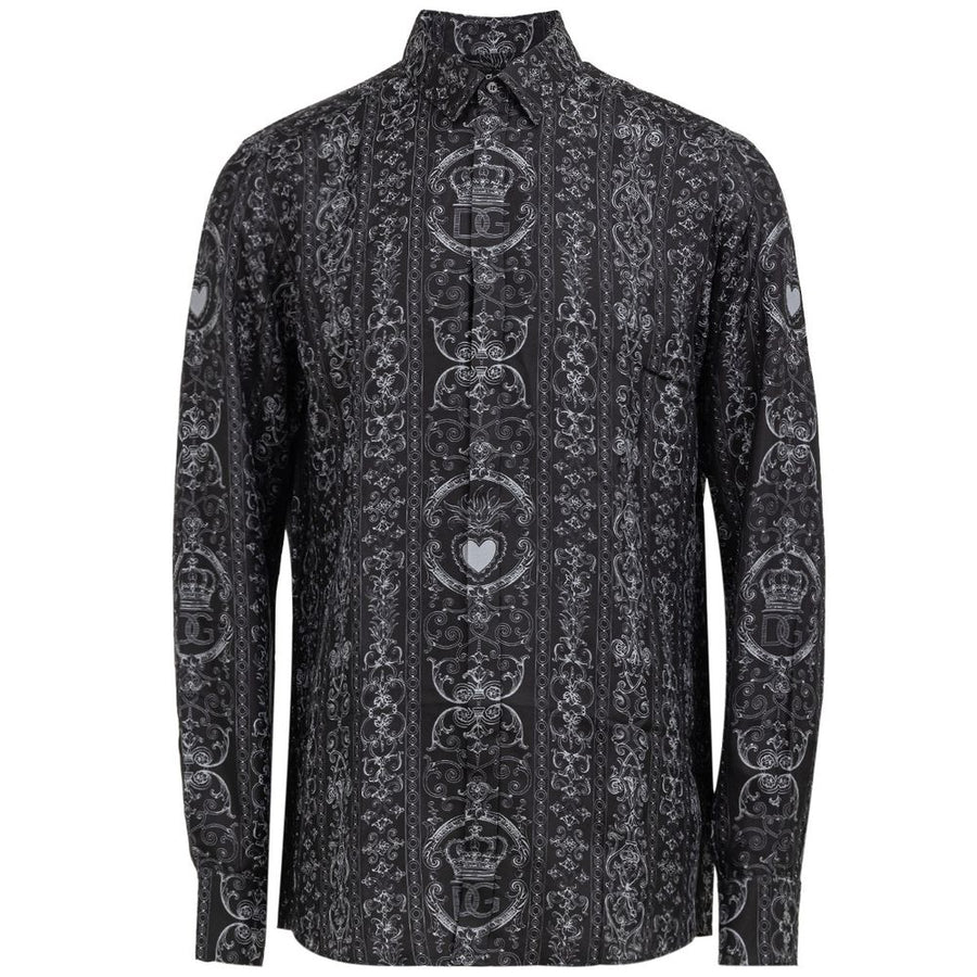 Graues Seidenhemd von Dolce & Gabbana