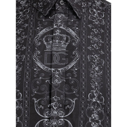 Graues Seidenhemd von Dolce &amp; Gabbana