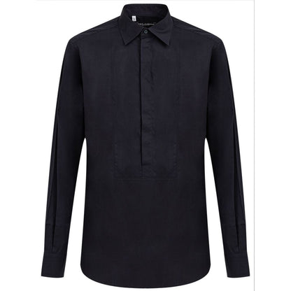 Marineblaues Baumwollhemd von Dolce &amp; Gabbana