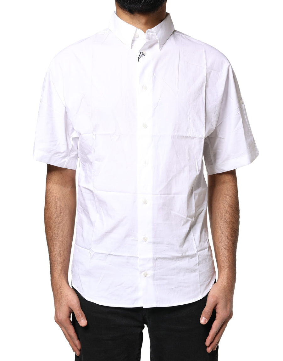 Dolce & Gabbana Weißes Poloshirt aus Baumwolle mit Knopfleiste für Herren