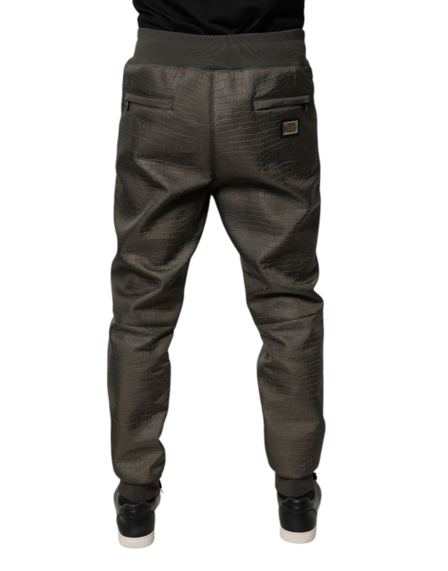 Dolce &amp; Gabbana Braune Jogginghose aus Lammleder für Herren