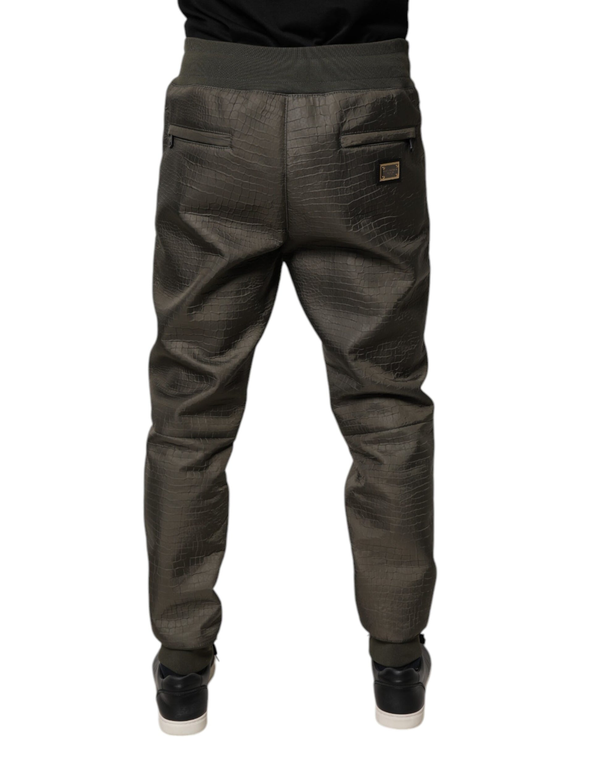Dolce &amp; Gabbana Braune Jogginghose aus Lammleder für Herren