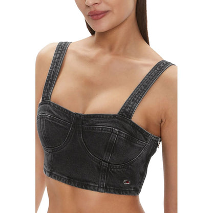 Tommy Hilfiger Jeans – Schwarzes Oberteil aus recycelter Baumwolle