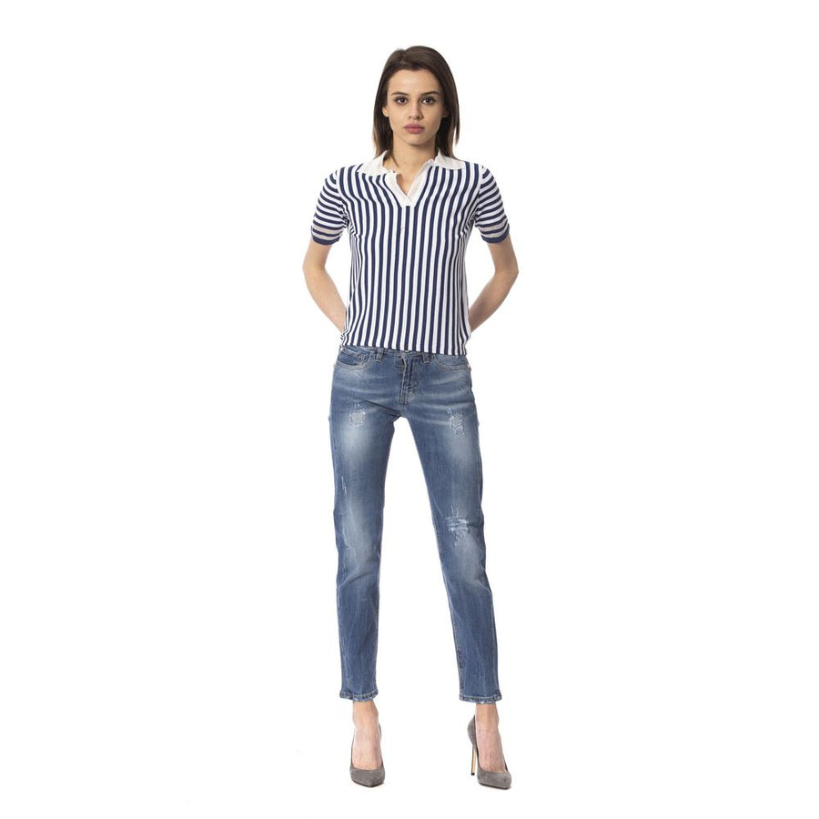 Frankie Morello Blue Other Fibres Women Jeans