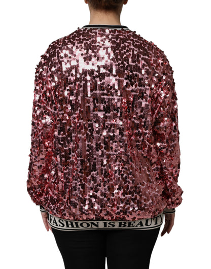 Dolce &amp; Gabbana – Pullover mit Pailletten „DG Queen“ in Pink