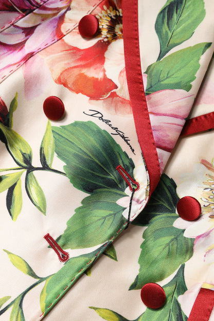 Dolce & Gabbana Multicolor Floral Double Breasted Jacket