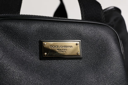 Dolce &amp; Gabbana – Schwarze Tragetasche mit Logo-Schild und Schultergurt für Haustiere