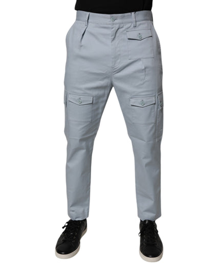 Dolce &amp; Gabbana – Hellblaue Cargo-Karosseriehose aus Baumwolle