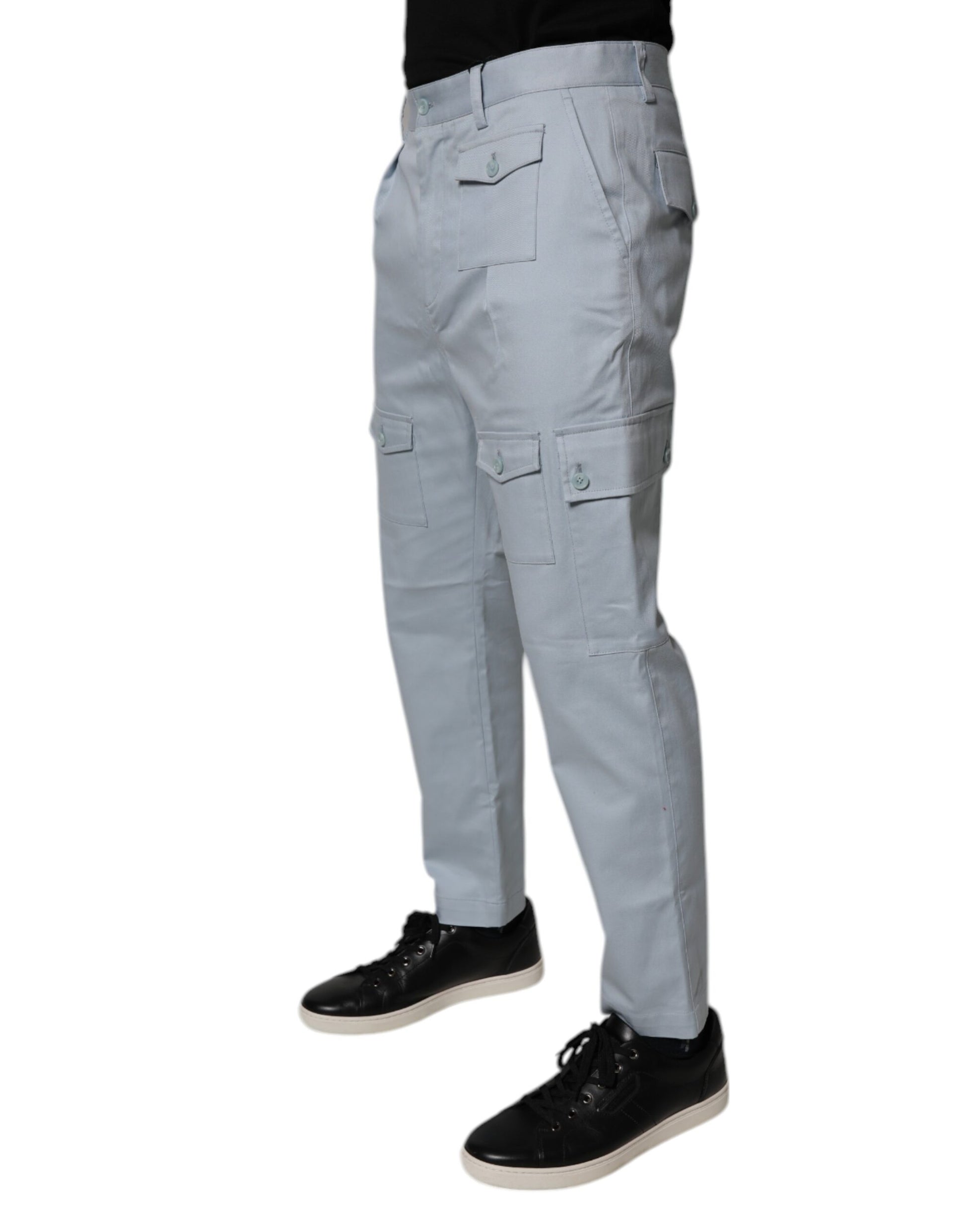 Dolce &amp; Gabbana – Hellblaue Cargo-Karosseriehose aus Baumwolle