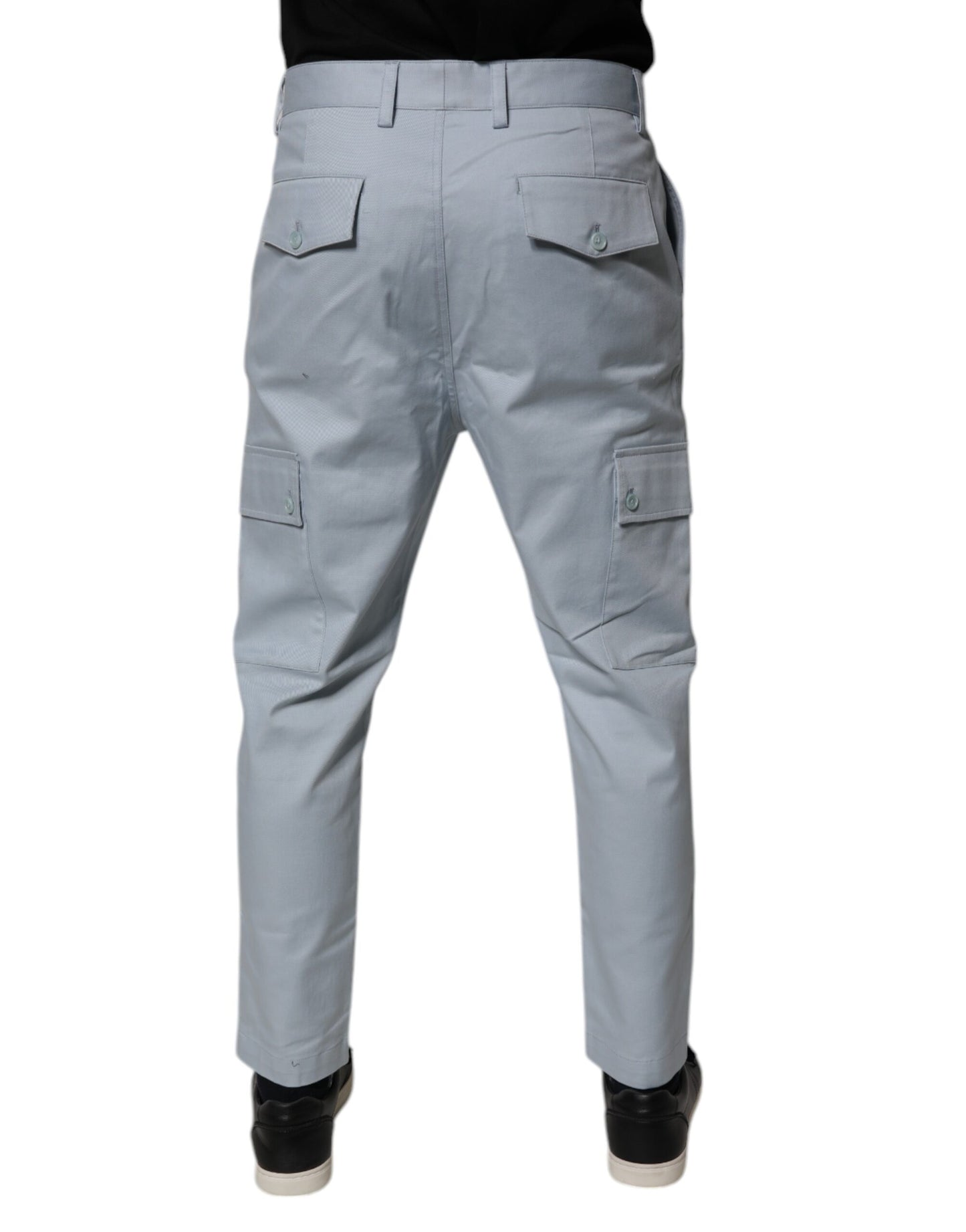 Dolce &amp; Gabbana – Hellblaue Cargo-Karosseriehose aus Baumwolle
