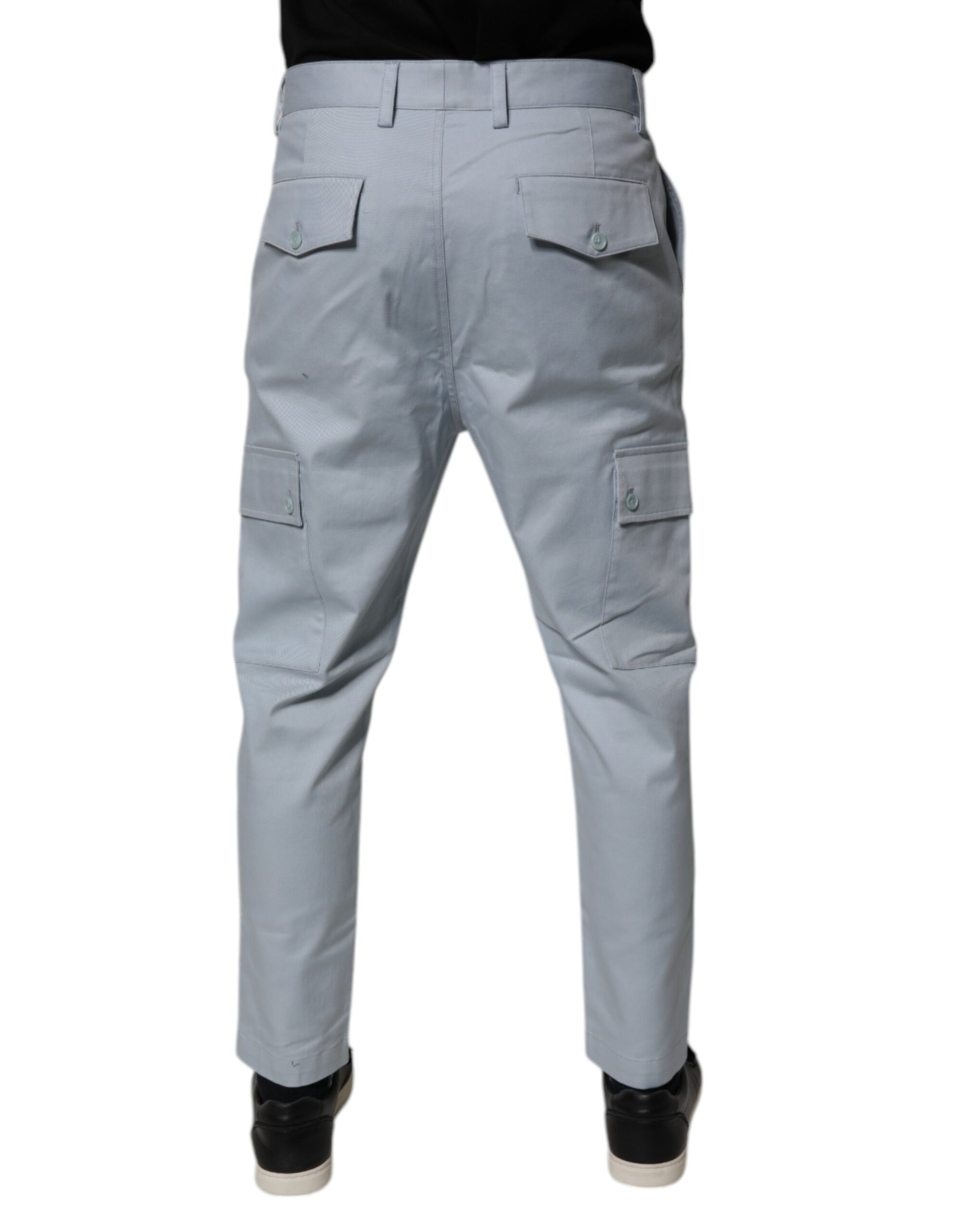 Dolce &amp; Gabbana – Hellblaue Cargo-Karosseriehose aus Baumwolle