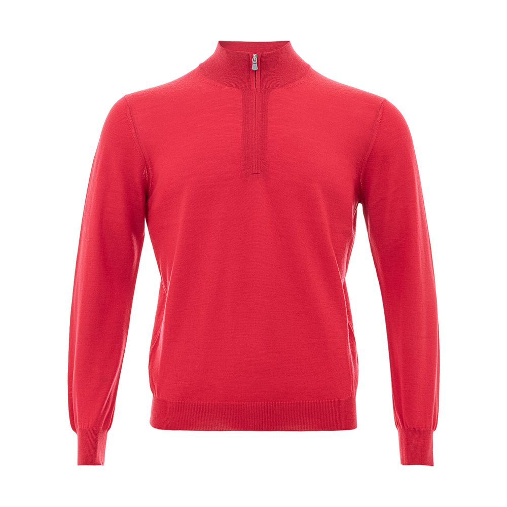 Gran Sasso Elegantes karmesinrotes Woll-T-Shirt für Herren