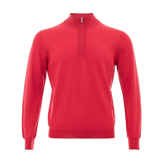 Gran Sasso Elegantes karmesinrotes Woll-T-Shirt für Herren