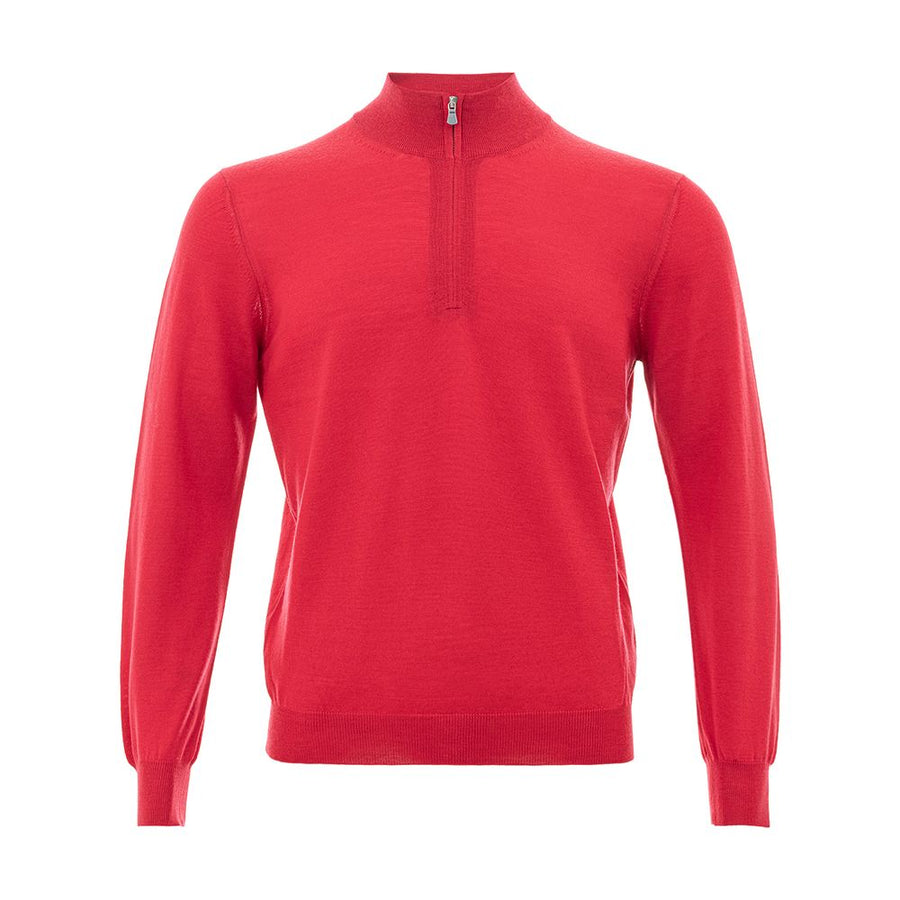 Gran Sasso Elegantes karmesinrotes Woll-T-Shirt für Herren