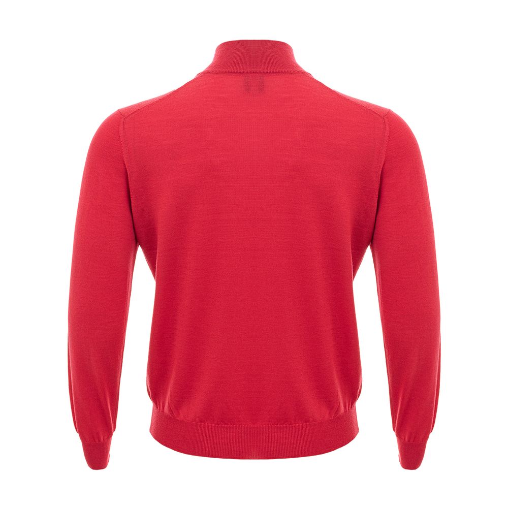 Gran Sasso Elegantes karmesinrotes Woll-T-Shirt für Herren