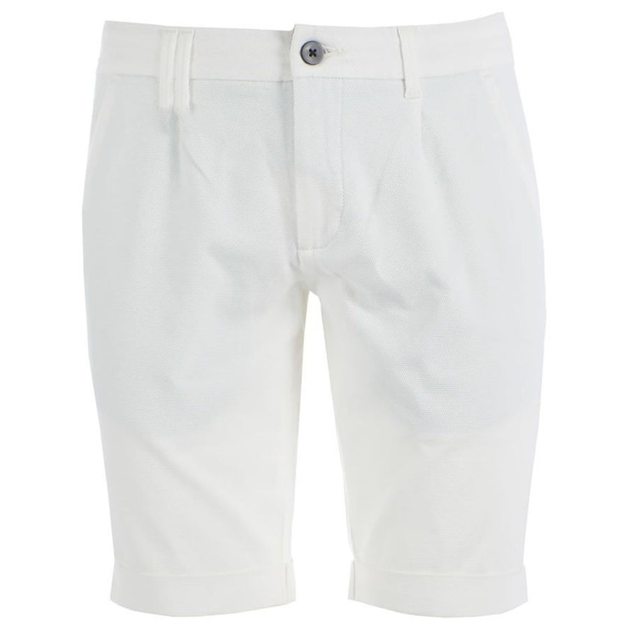 Yes Zee White Cotton Short