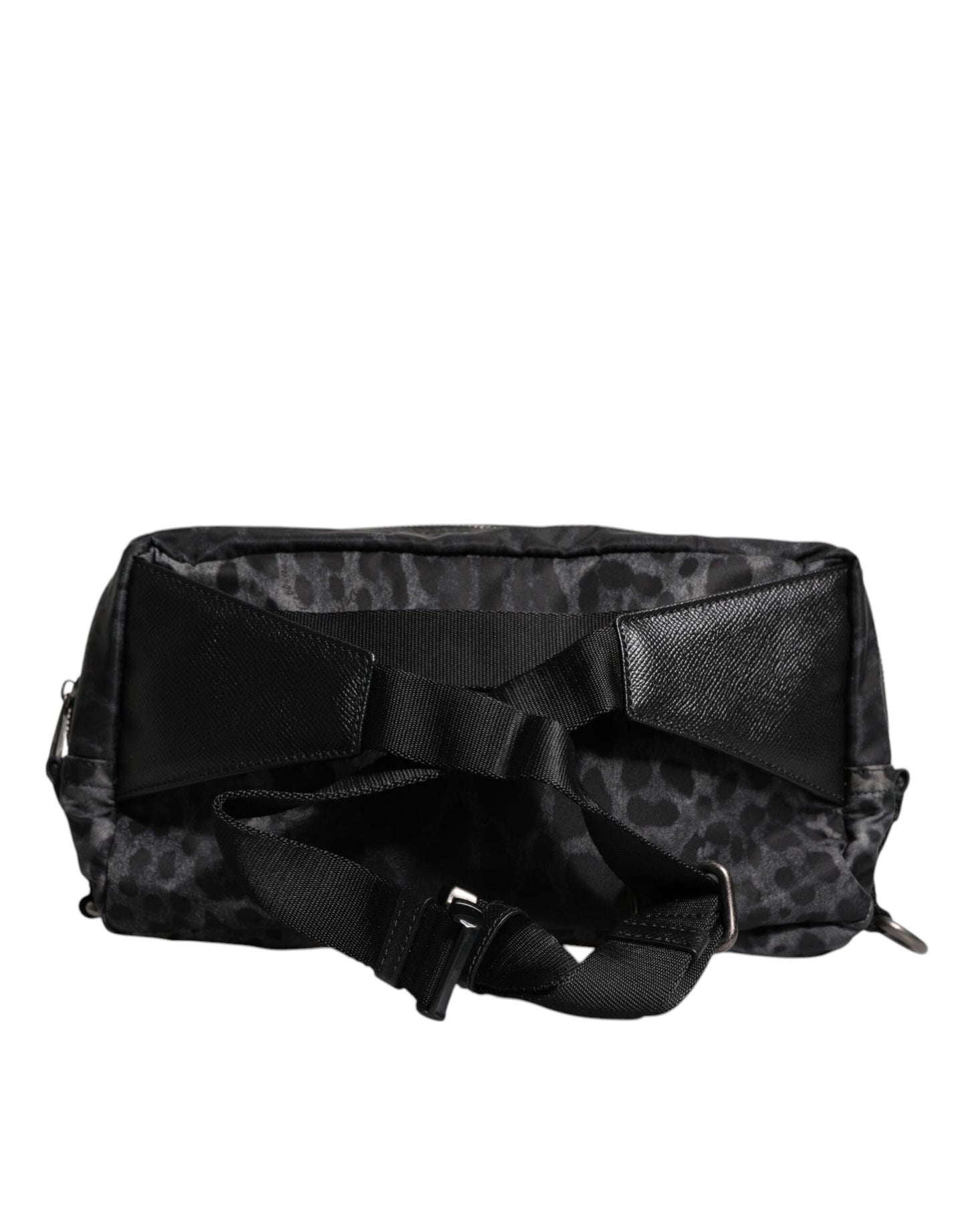 Dolce & Gabbana Black Gray Leopard DG Logo Belt Waist Fanny Pack Bag