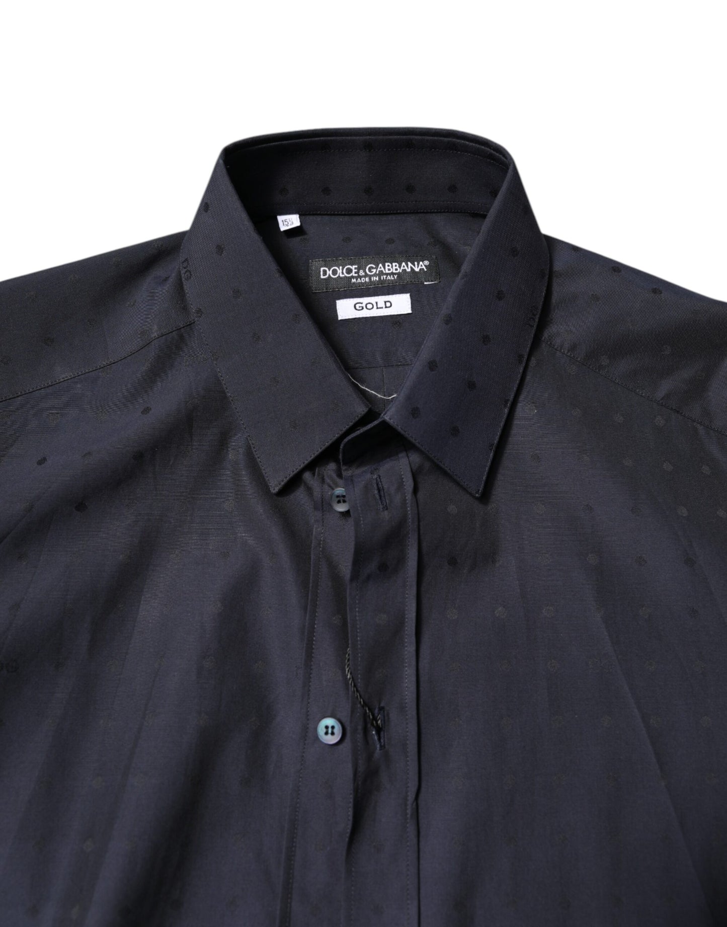 Dolce &amp; Gabbana Schwarzes Baumwoll-GOLD-Herrenhemd