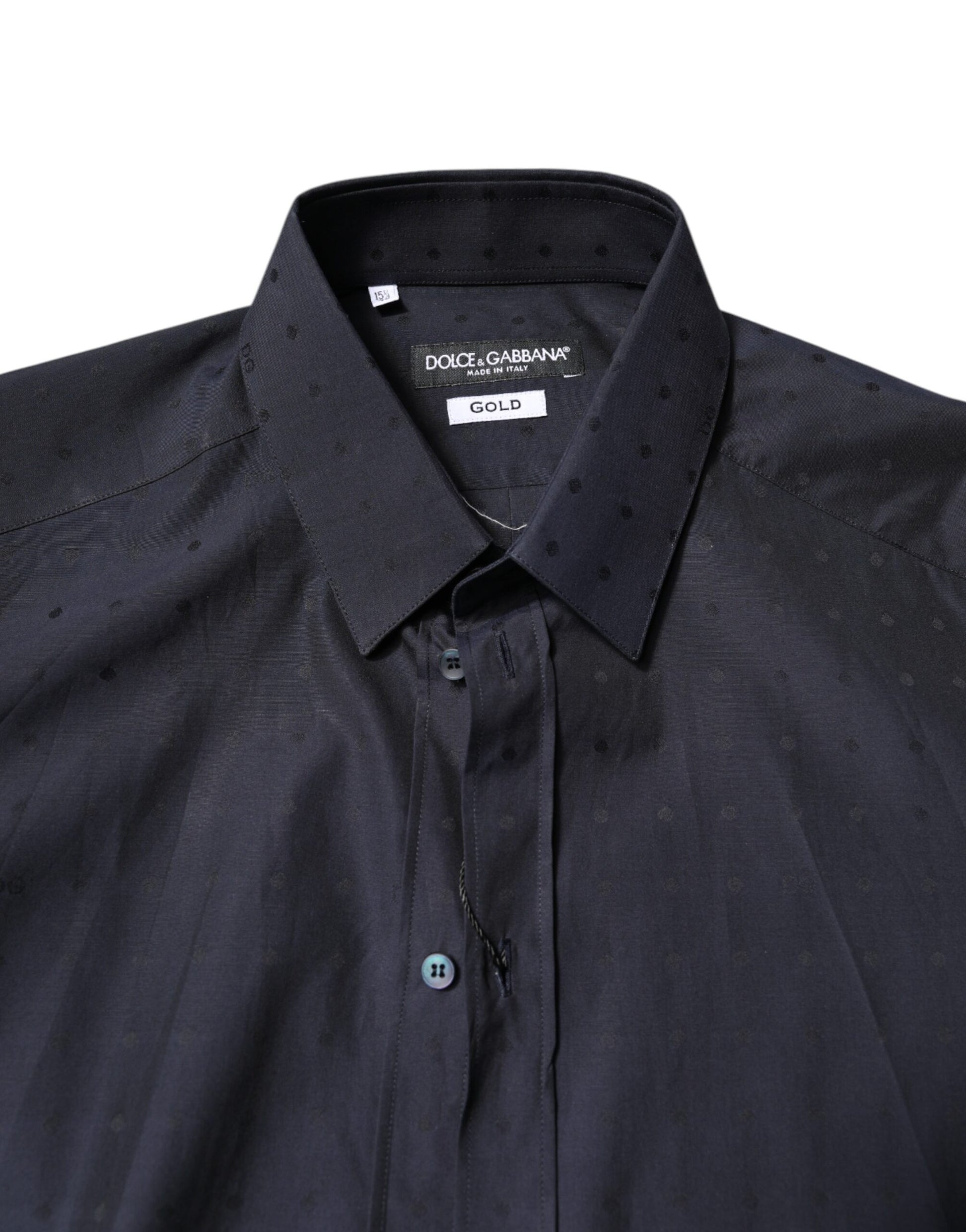 Dolce &amp; Gabbana Schwarzes Baumwoll-GOLD-Herrenhemd