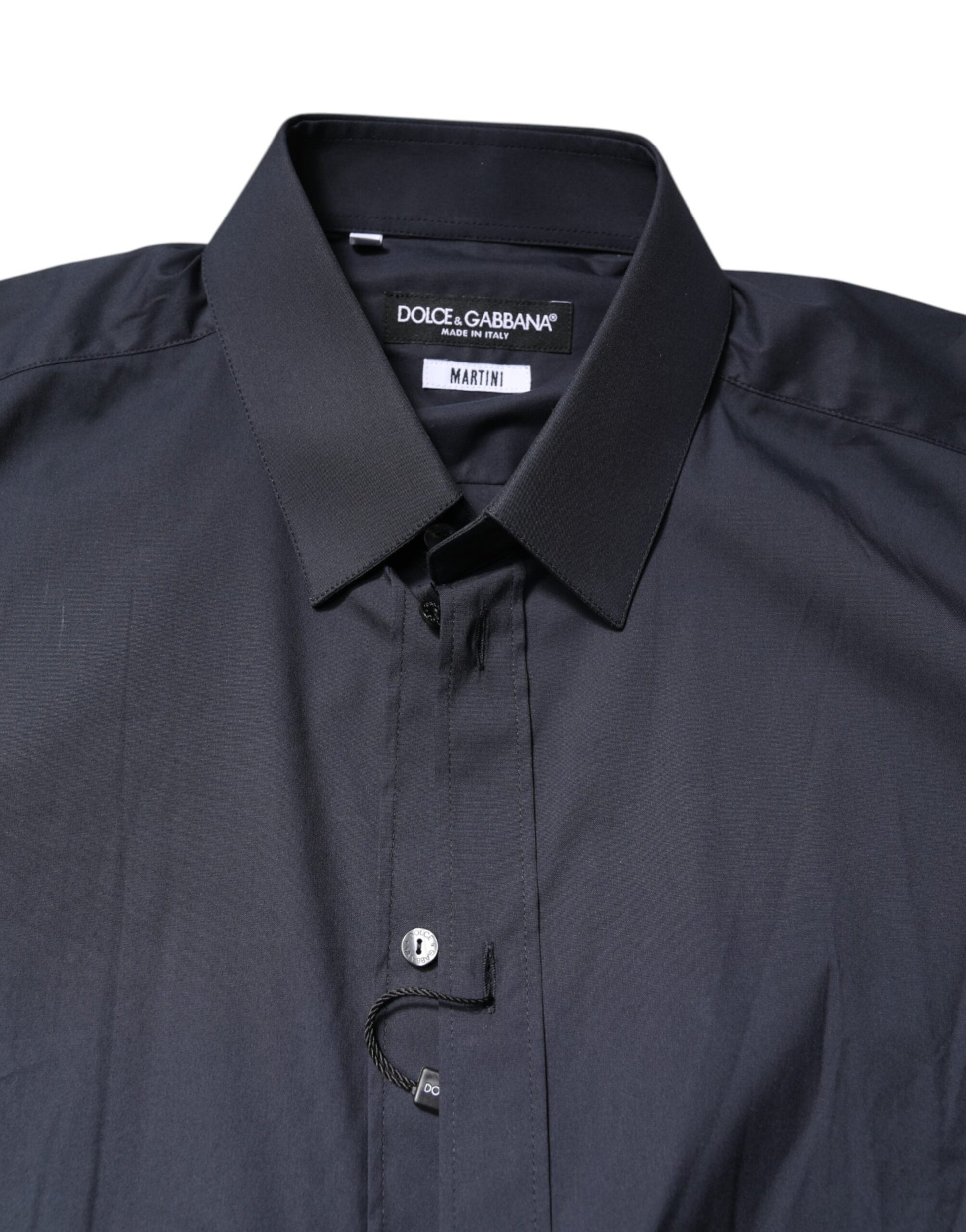 Dolce &amp; Gabbana Dunkelblaues MARTINI-Baumwollhemd