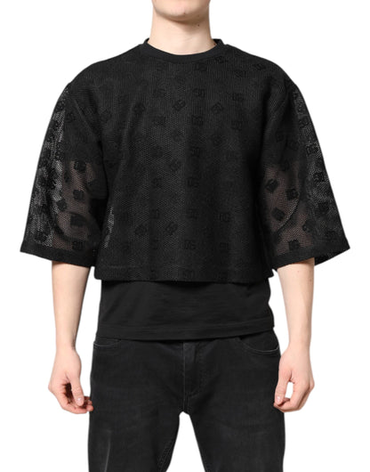 Dolce & Gabbana Black See Through Logo Short Sleeves T-shirt