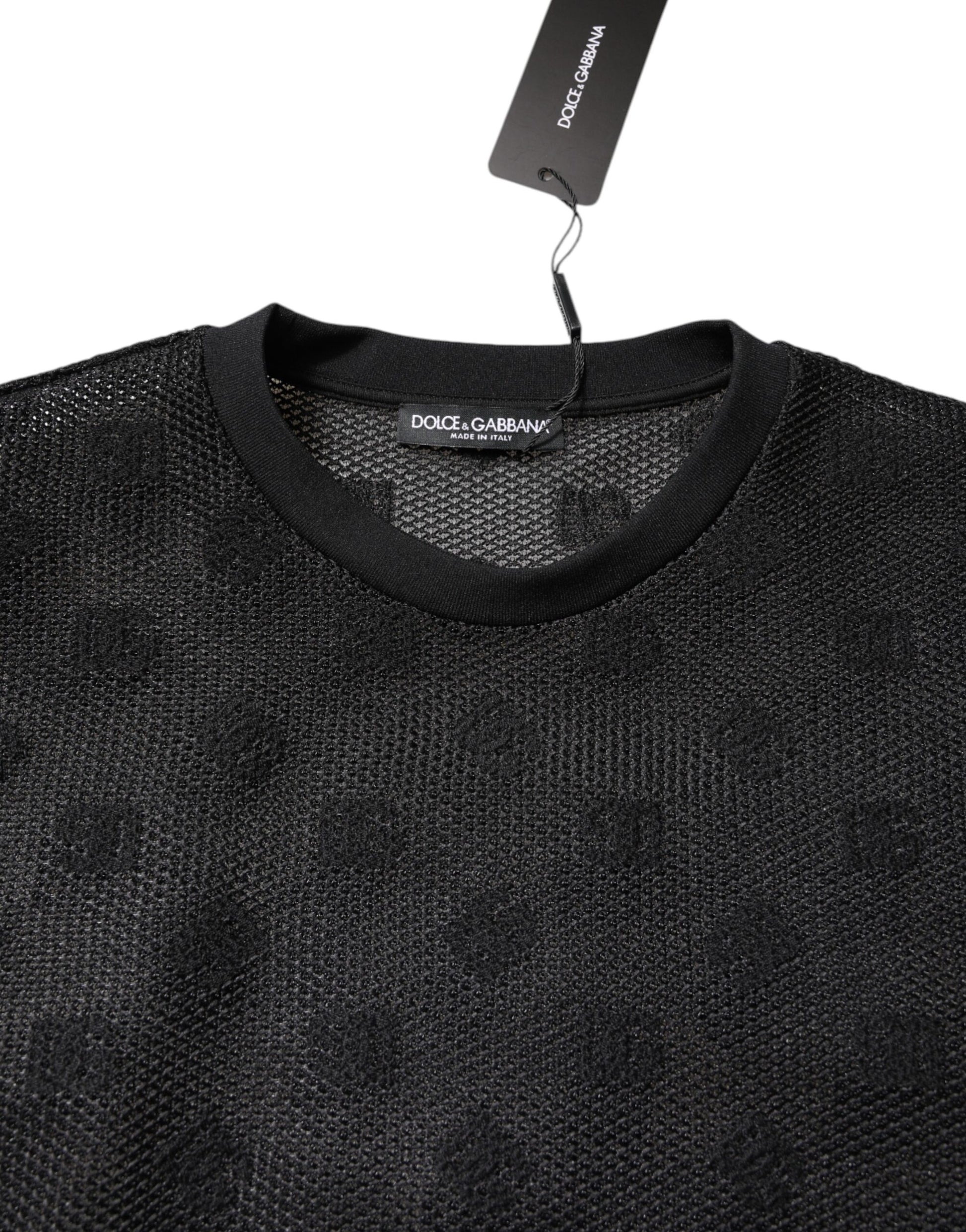 Dolce & Gabbana Black See Through Logo Short Sleeves T-shirt