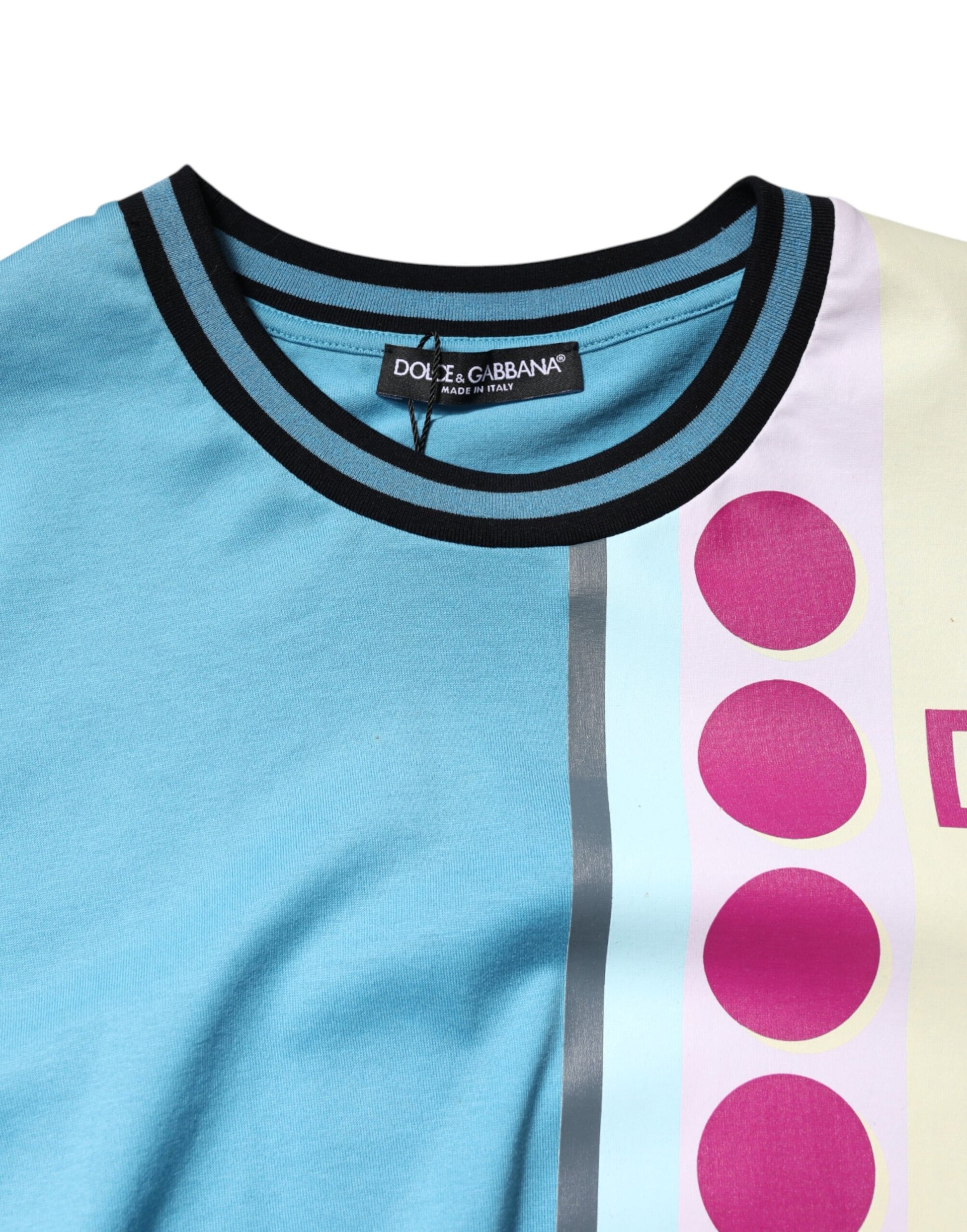 Dolce & Gabbana Multicolor Printed Logo Short Sleeve T-shirt