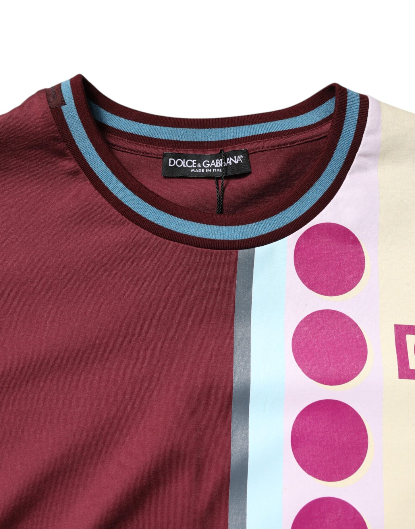 Dolce & Gabbana Multicolor Printed Logo Short Sleeve T-shirt