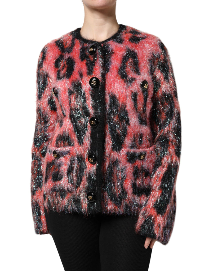 Dolce & Gabbana Roter Cardigan aus Mohairwolle mit Knopfleiste