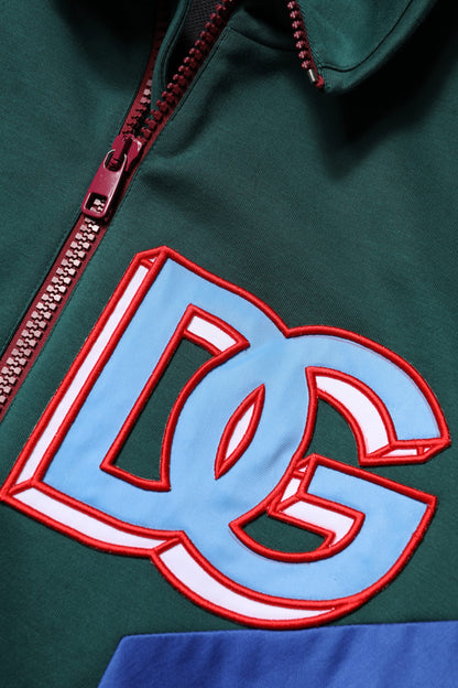 Dolce & Gabbana Multicolor Cotton Logo Full Zip Jacket