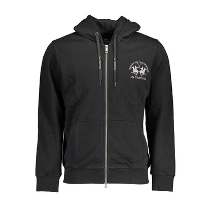La Martina Black Cotton Men Sweater