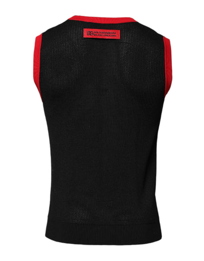 Dolce & Gabbana Black Cotton Slim Fit Round Neck T-shirt