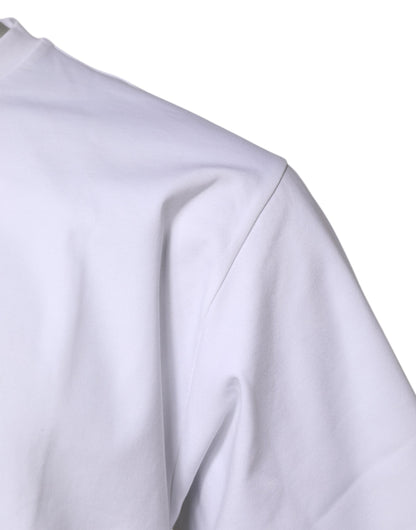 Dolce & Gabbana White Cotton Short Sleeves Crew Neck T-shirt