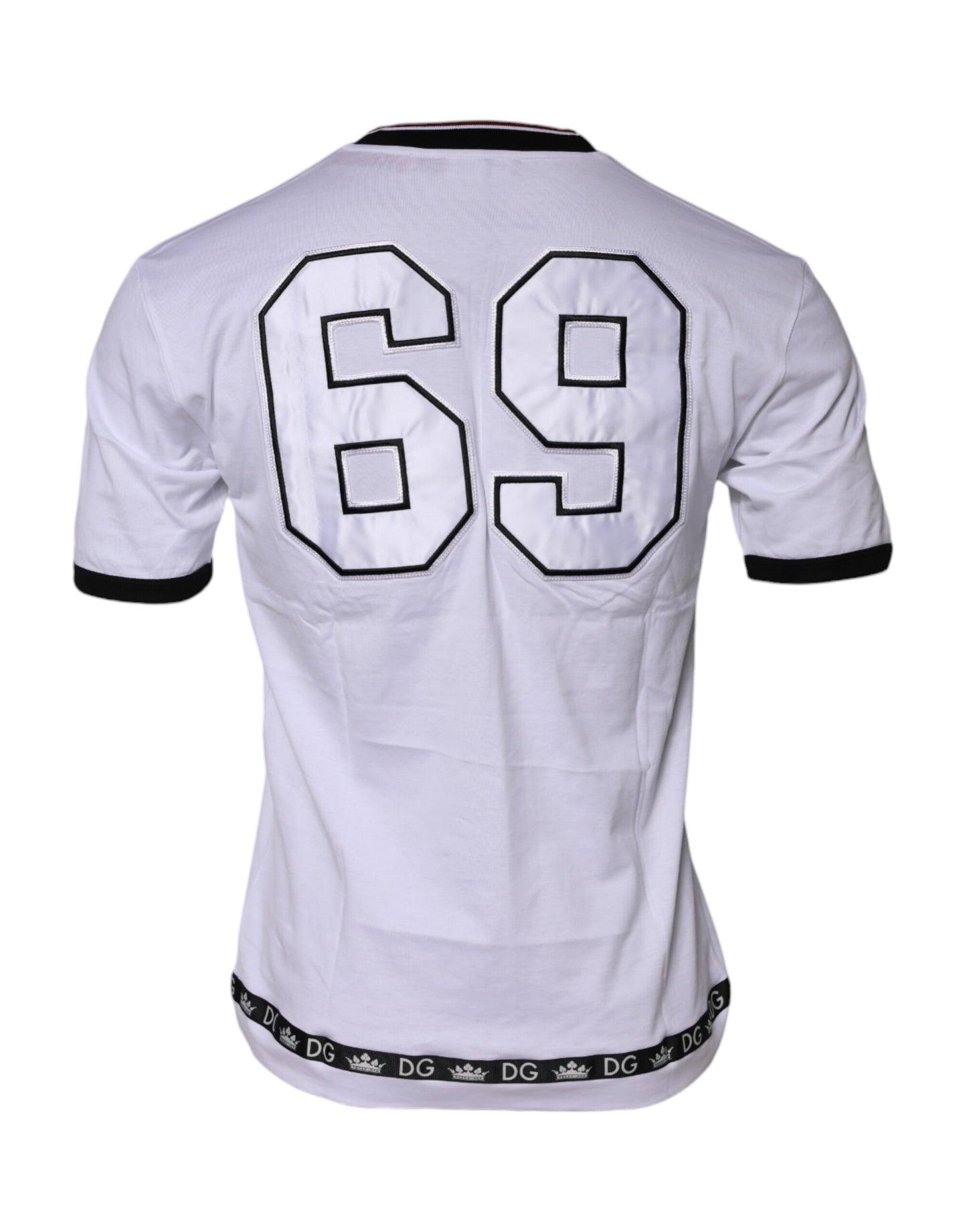 Dolce & Gabbana White Cotton Crown King Embroidery T-shirt