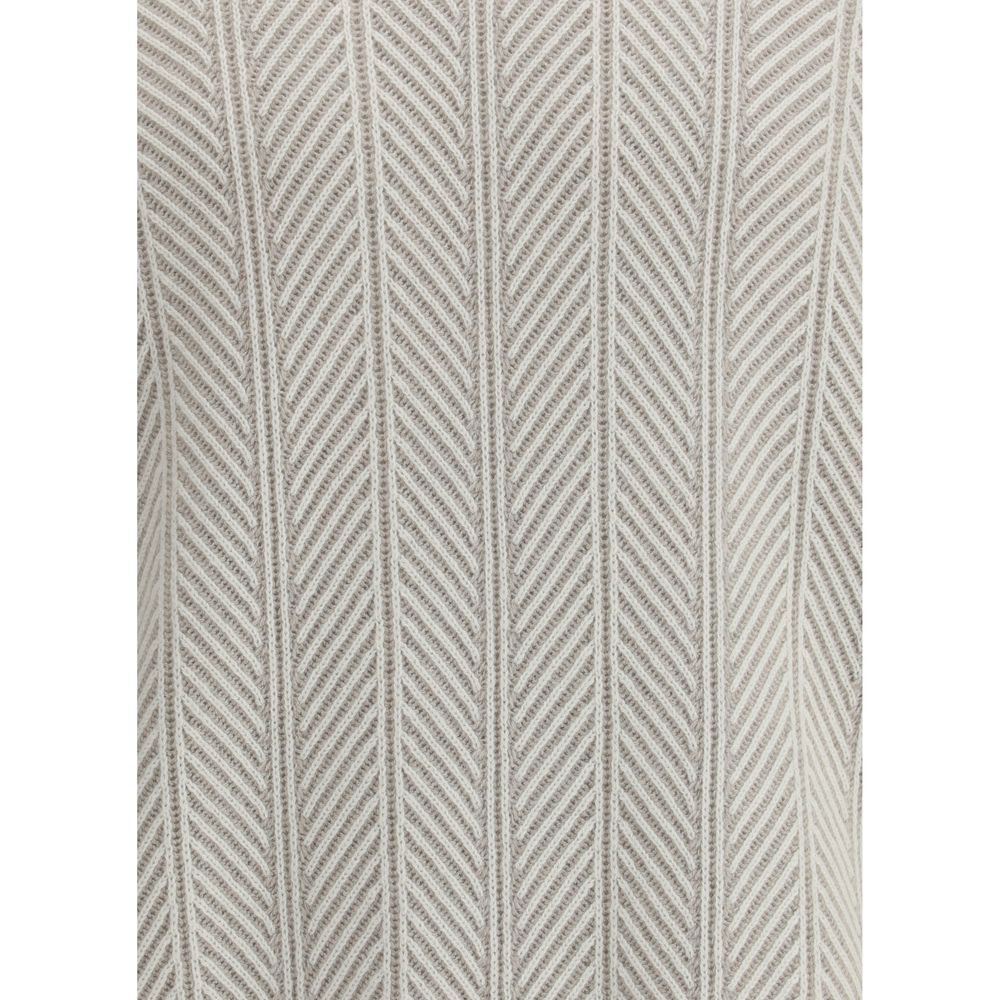 Brunello Cucinelli White Cashmere Sweater