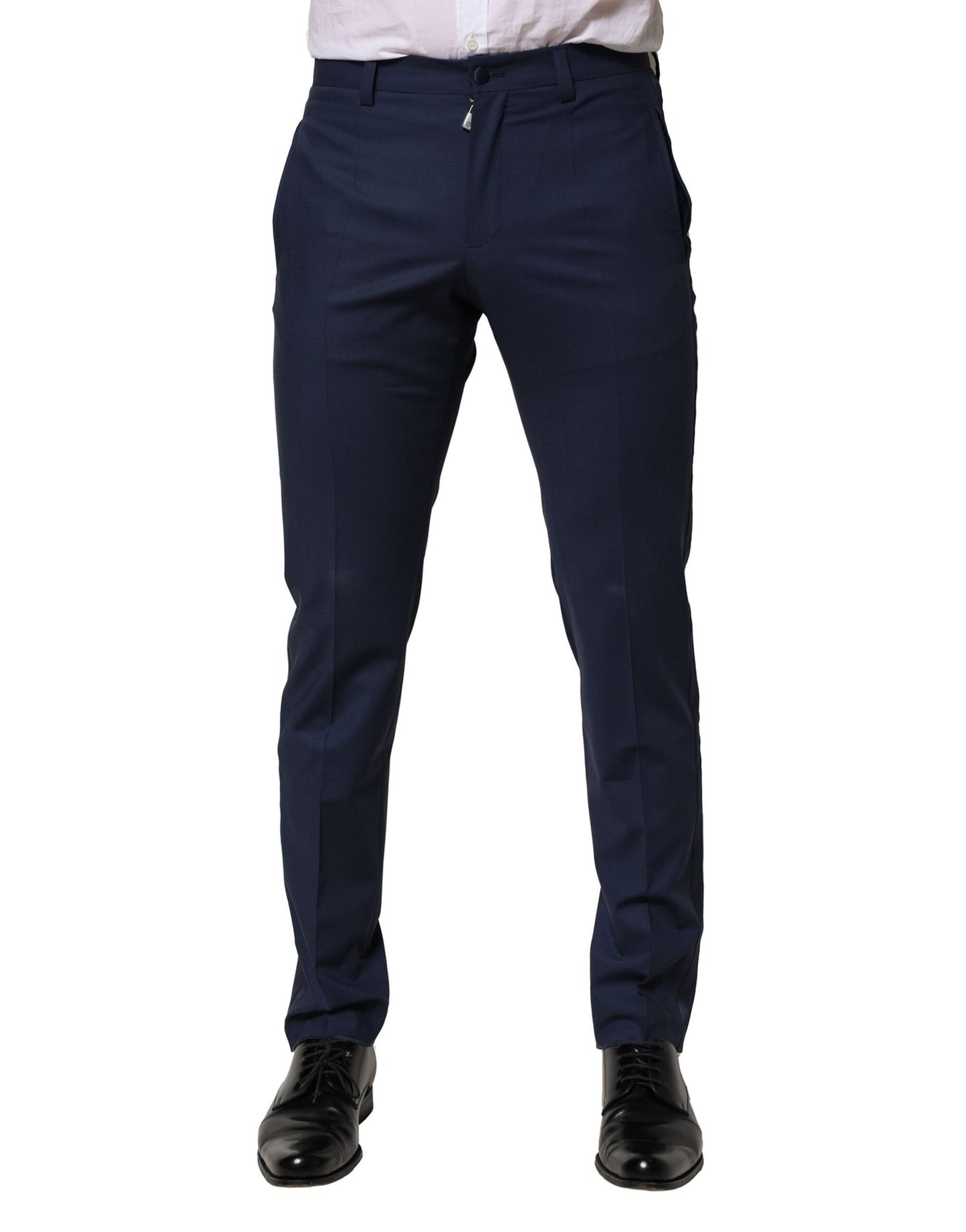 Dolce &amp; Gabbana – Dunkelblaue Anzughose aus Wolle