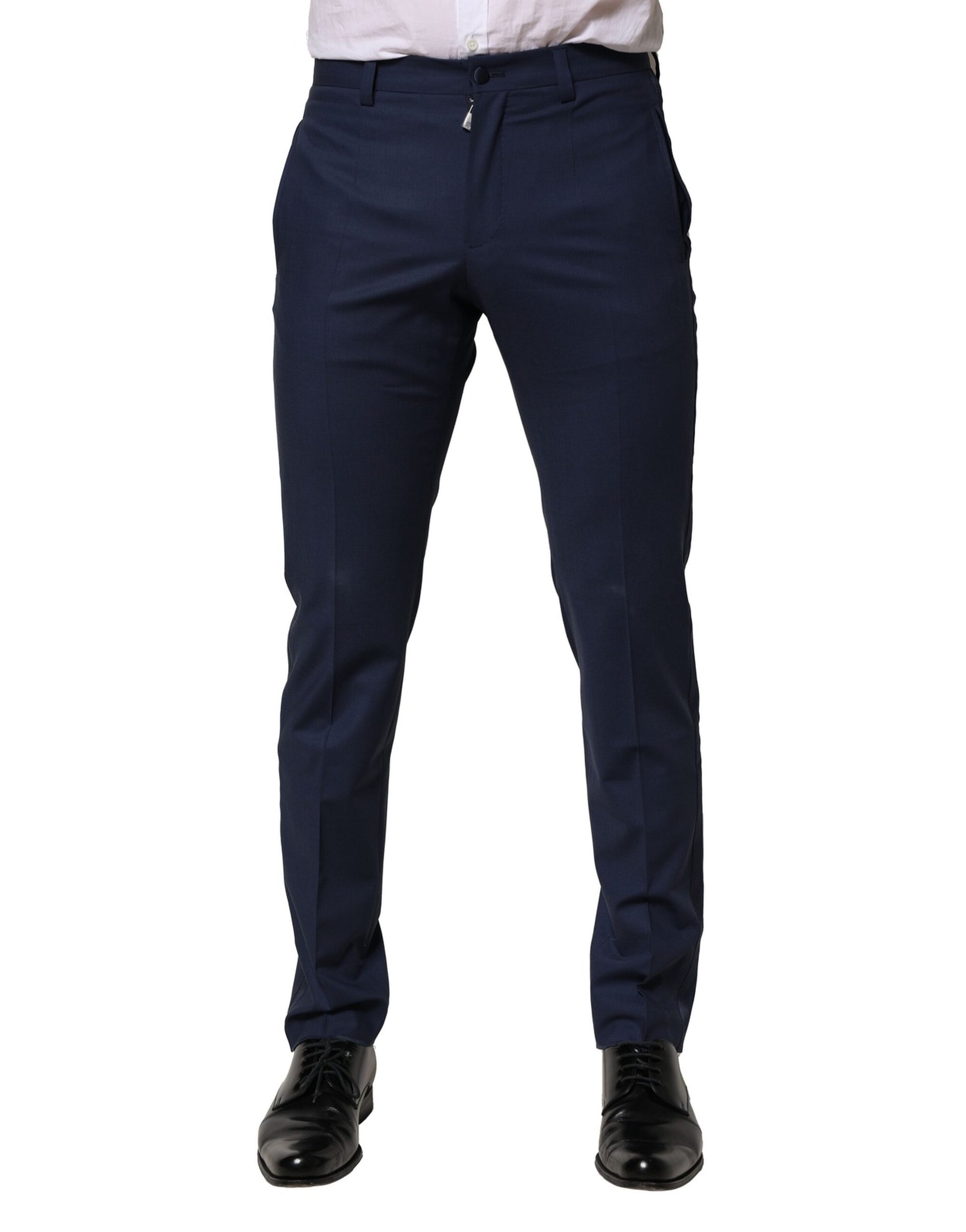 Dolce &amp; Gabbana – Dunkelblaue Anzughose aus Wolle